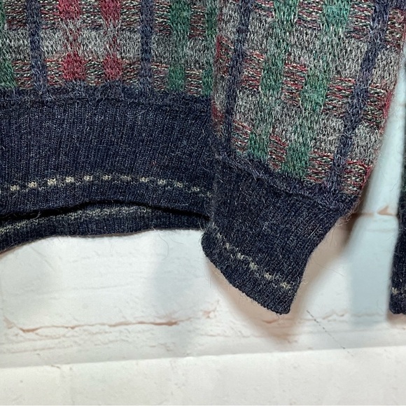 VTG Cortina Italia Sweater Mens Large Multicolor 3 Button Pullover Wool Blend - Picture 11 of 14